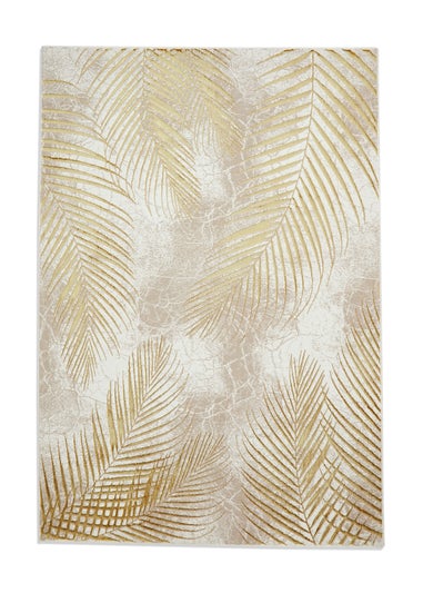 Think Rugs Creation Gold Botanical Rug