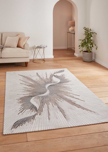 Think Rugs Creation Bronze Modern Abstract Rug