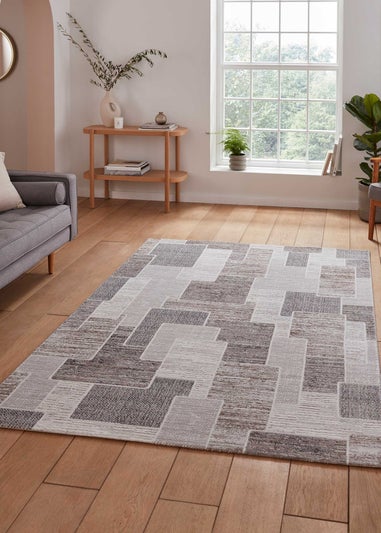 Think Rugs Creation Beige Modern Geometric Rug