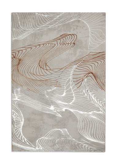 Think Rugs Creation Ivory Modern Abstract Rug