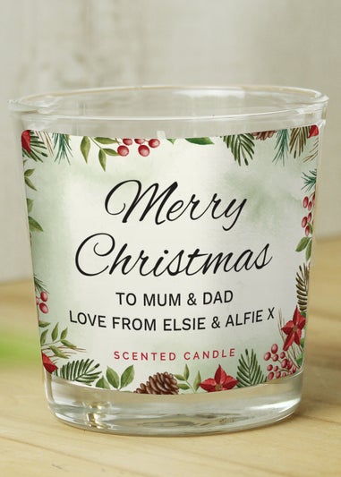 Personalised Memento Company Cream Christmas Scented Jar Candle