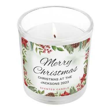 Personalised Memento Company Cream Christmas Scented Jar Candle