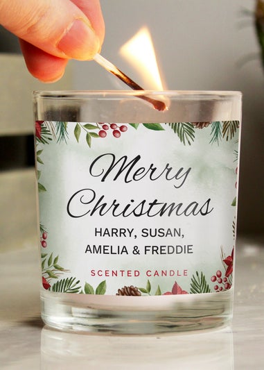 Personalised Memento Company Cream Christmas Scented Jar Candle