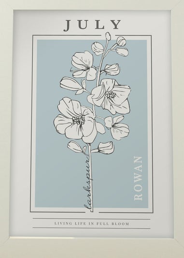 Personalised Memento Company White Birth Flower A4 Framed Print