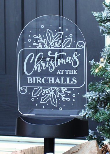 Personalised Memento Company Black Family Christmas Outdoor Solar Light