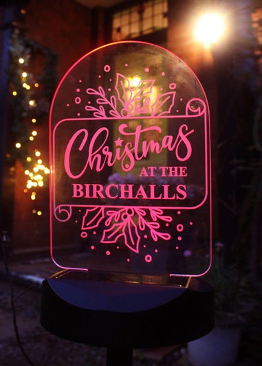 Personalised Memento Company Black Family Christmas Outdoor Solar Light