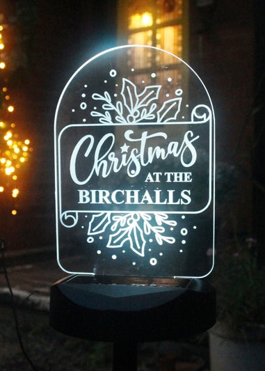 Personalised Memento Company Black Family Christmas Outdoor Solar Light