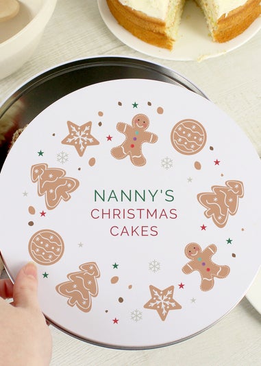 Personalised Memento Company White Christmas Cookies Cake Tin