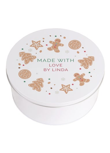 Personalised Memento Company White Christmas Cookies Cake Tin