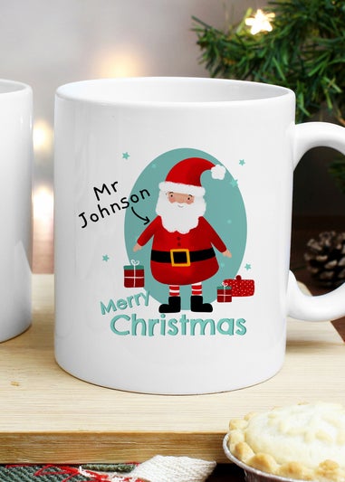 Personalised Memento Company White Mr Claus Christmas Mug