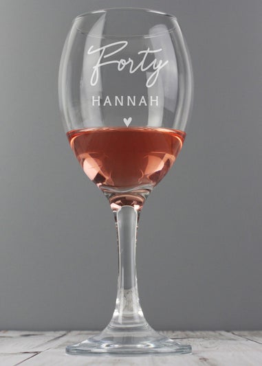 Personalised Memento Company Clear Big Age Wine Glass