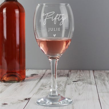 Personalised Memento Company Clear Big Age Wine Glass