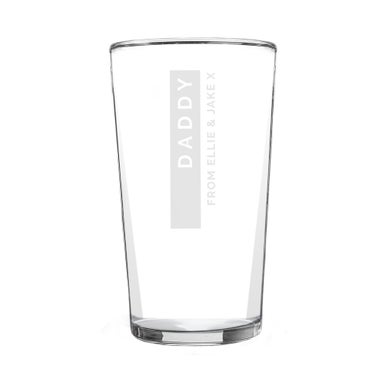 Personalised Memento Company Clear Free Text Pint Glass