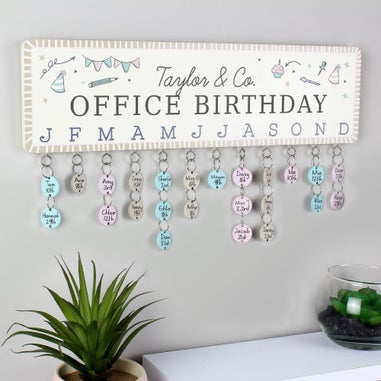 Personalised Memento Company White Classroom Office Birthday Planner Plaque with Customisable Discs