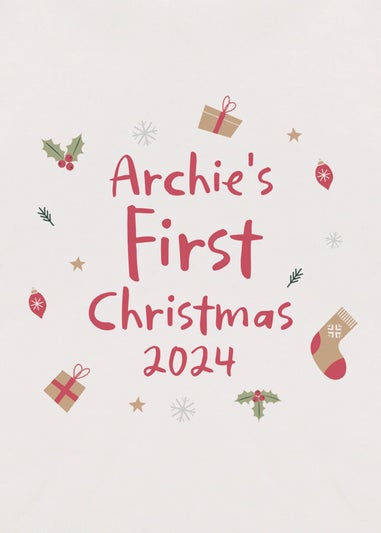 Personalised Memento Company White First Christmas Bib