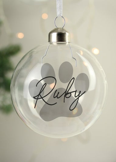 Personalised Memento Company Clear Pet Glass Bauble