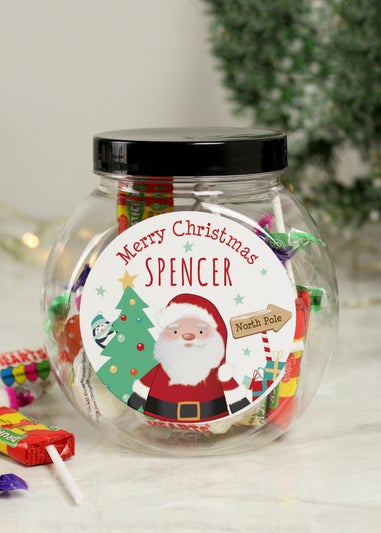 Personalised Memento Company Clear Santa Sweet Jar