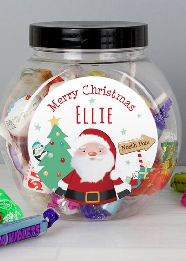 Personalised Memento Company Clear Santa Sweet Jar