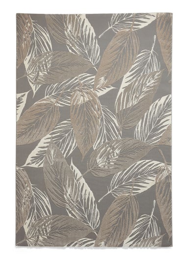 Think Rugs Flores Grey Botanical Washable Rug