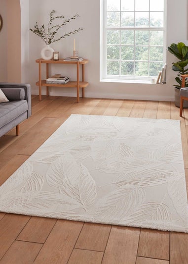 Think Rugs Flores Beige Botanical Washable Rug