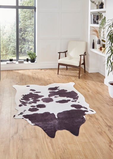 Think Rugs Faux Cow Print Black/White Rug