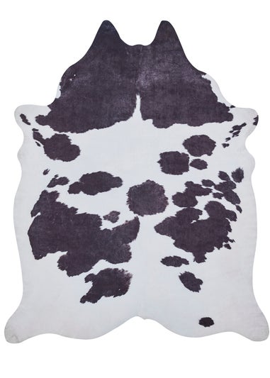 Think Rugs Faux Cow Print Black/White Rug