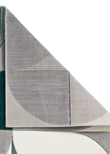 Think Rugs Matrix Green Modern Geometric Rug