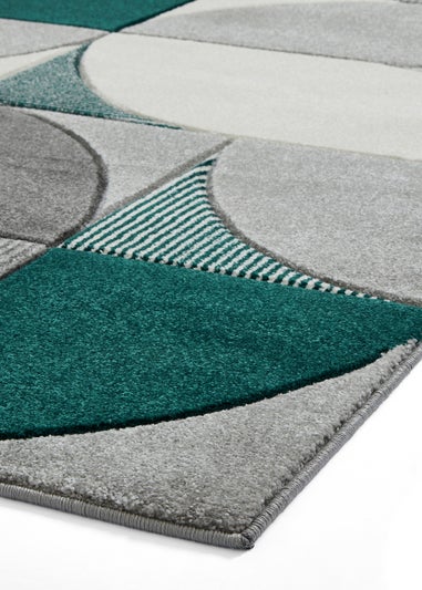 Think Rugs Matrix Green Modern Geometric Rug