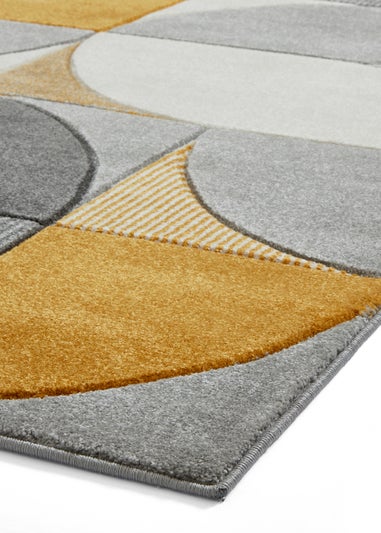 Think Rugs Matrix Yellow Modern Geometric Rug