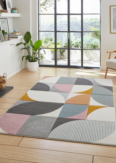 Think Rugs Matrix Multi Modern Geometric Rug