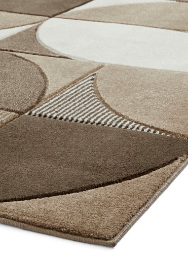 Think Rugs Matrix Beige Modern Geometric Rug