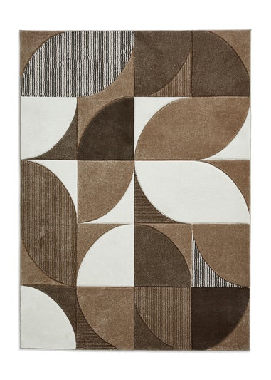 Think Rugs Matrix Beige Modern Geometric Rug