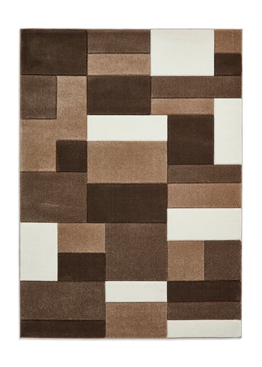 Think Rugs Matrix  Brown Geometric Rug