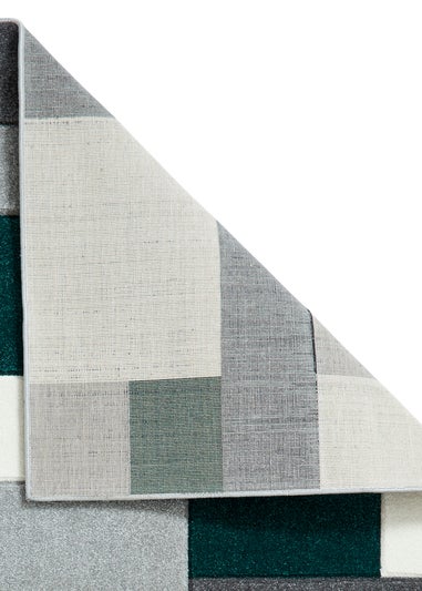 Think Rugs Matrix Green Geometric Rug