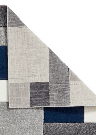 Think Rugs Matrix Navy Geometric Rug