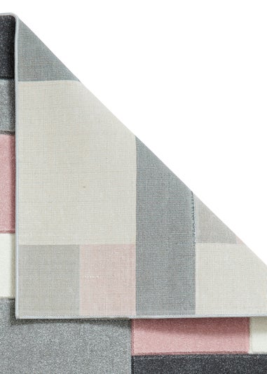 Think Rugs Matrix Pink Geometric Rug