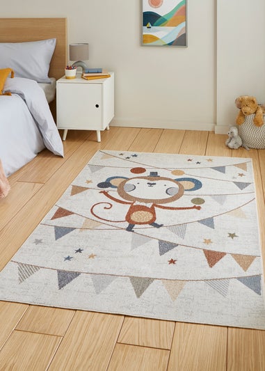 Think Rugs Vida Kids Monkey Washable Rug