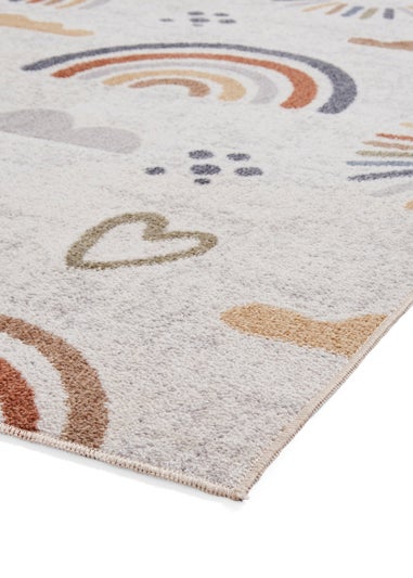 Think Rugs Vida Kids Rainbow Sun Washable Rug