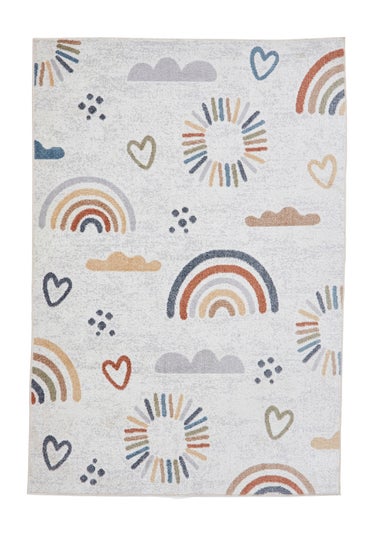 Think Rugs Vida Kids Rainbow Sun Washable Rug