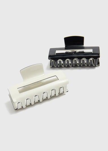 2 Pack Monochrome Hair Clamps