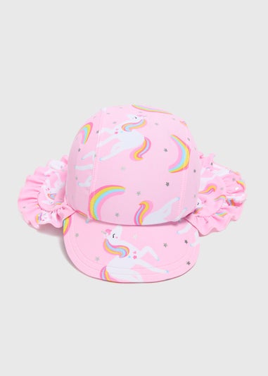 Girls Pink Unicorn Swim Cap (6mths-6yrs)