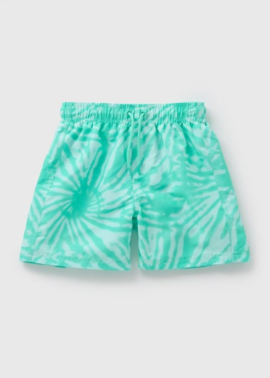 Boys Turquoise Tie Dye Swim Shorts (1-7yrs)