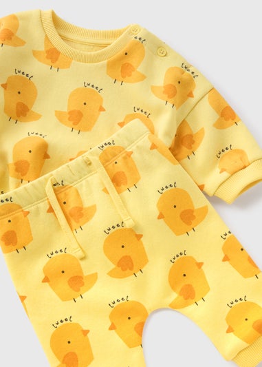 Baby Yellow Chick Sweatshirt & Jogging Bottom Set (Newborn-23mths)