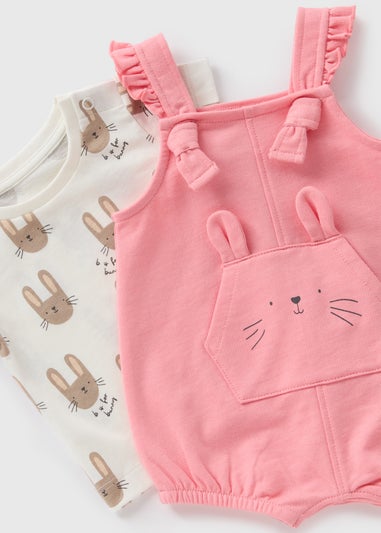 Baby Pink Bunny Top & Dungaree Set (Newborn-23mths)