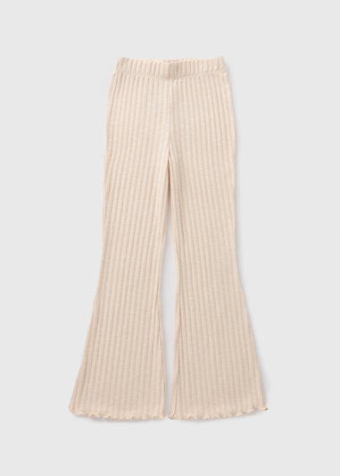 Beige Knit Flare Leggings (7-15yrs)