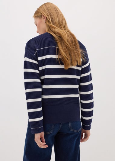 Navy Stripe Knitted Jumper