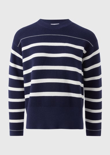 Navy Stripe Knitted Jumper