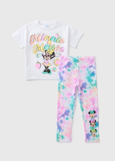 Girls Minnie Mouse Tie Dye T-Shirt & Legging Set (1-7yrs)