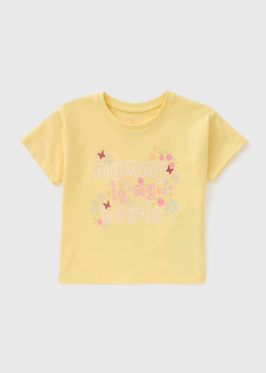 Girls Yellow Mummy Is My Bestie T-Shirt (1-7yrs)