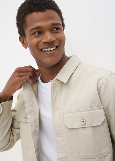 Ecru Slub Shacket